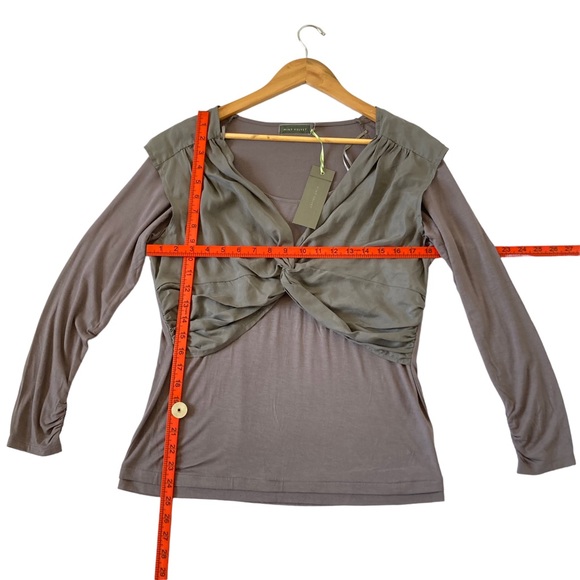 BNWT Mint Velvet Women's Relaxed Floaty Fit Charcoal Grey Blouse Uk Size 16 - Picture 4 of 16